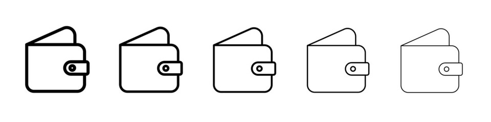 Wallet icon black and white vector sign
