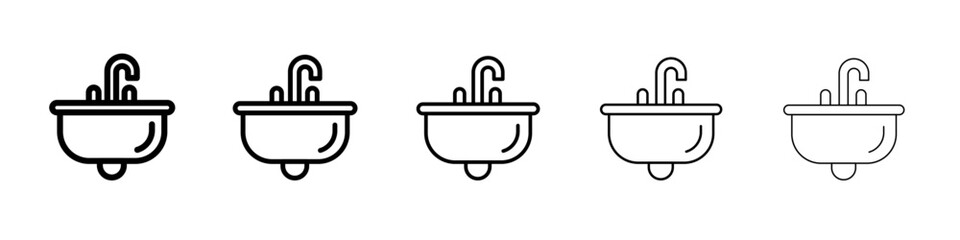 washbasin icon black and white vector sign