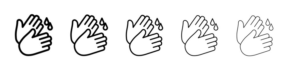 Wash hands icon black and white vector sign