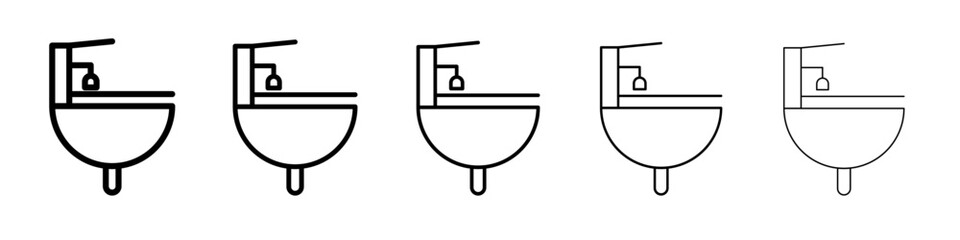 washbasin icon black and white vector sign