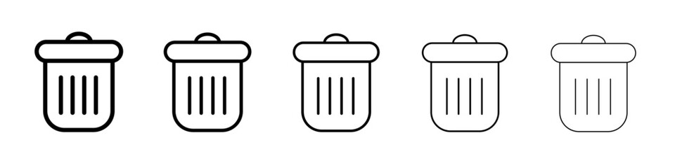 Waste Bin icon black and white vector sign