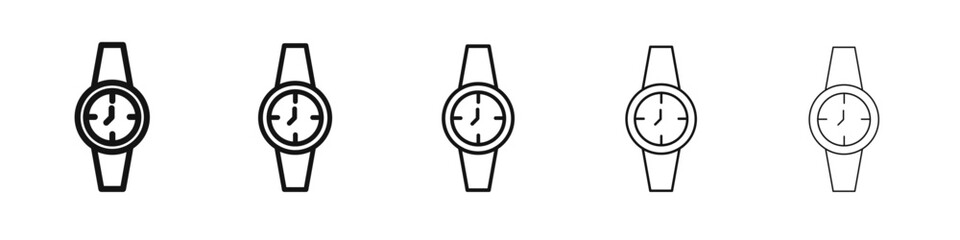 Watch icon black and white vector sign