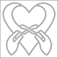 Minimalist line art image of two elegant figures