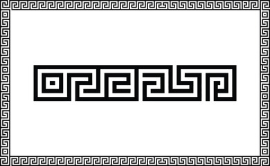 Classic greek key border design with decorative meander pattern and geometric frame elements