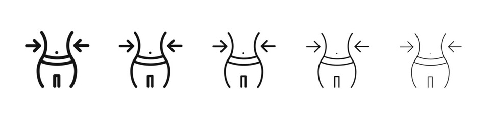 Weight loss icon black and white vector sign