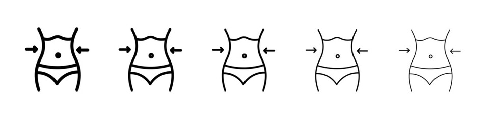 Weight loss icon black and white vector sign