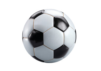 Fototapeta premium Classic black and white soccer ball isolated on black background, On Transparent Background, Png Image
