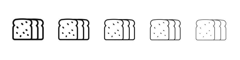 White bread icon black and white vector sign