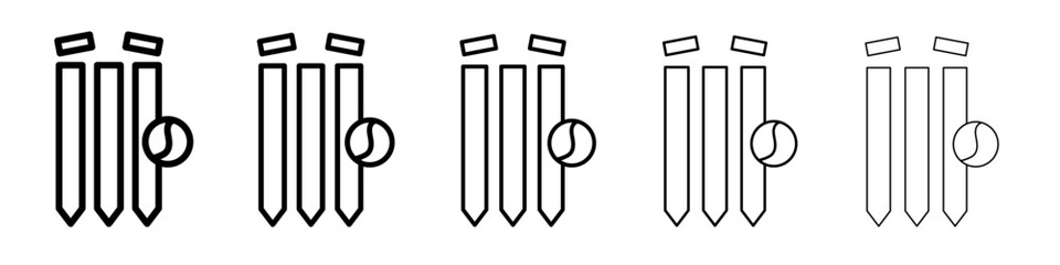 Wicket Stump icon black and white vector sign