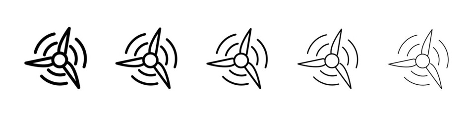 Wind turbine icon black and white vector sign