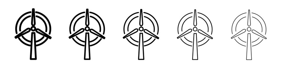 Wind turbine icon black and white vector sign © Topline
