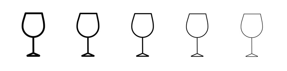 Wine glass icon black and white vector sign