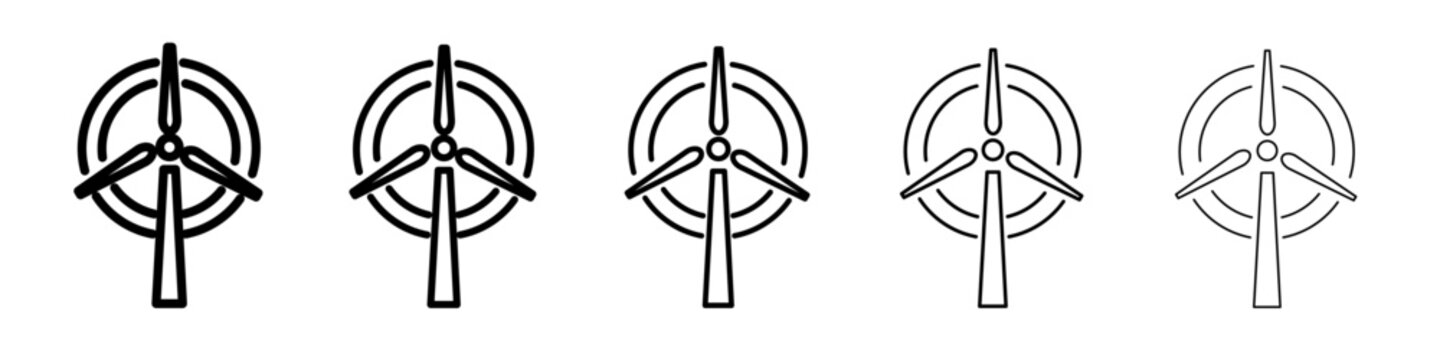 Wind turbine icon black and white vector sign