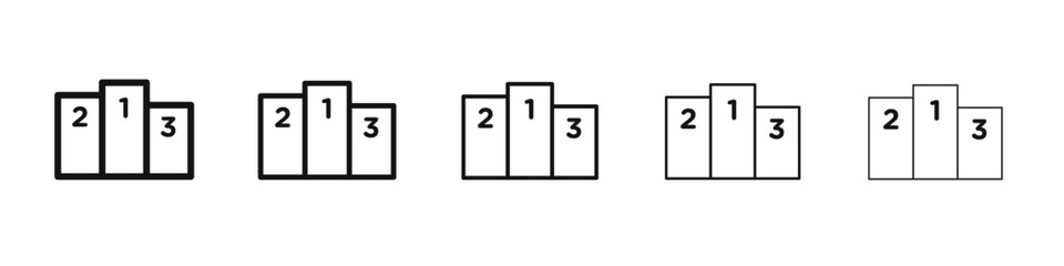 winner podium icon black and white vector sign