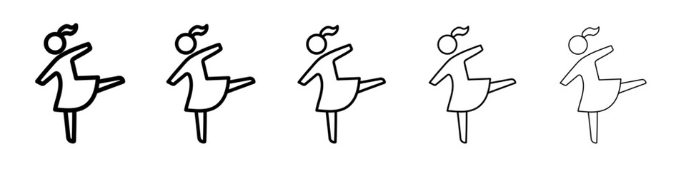 woman dancing icon black and white vector sign