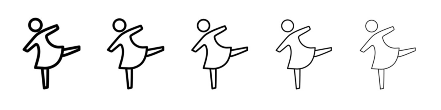 woman dancing icon black and white vector sign