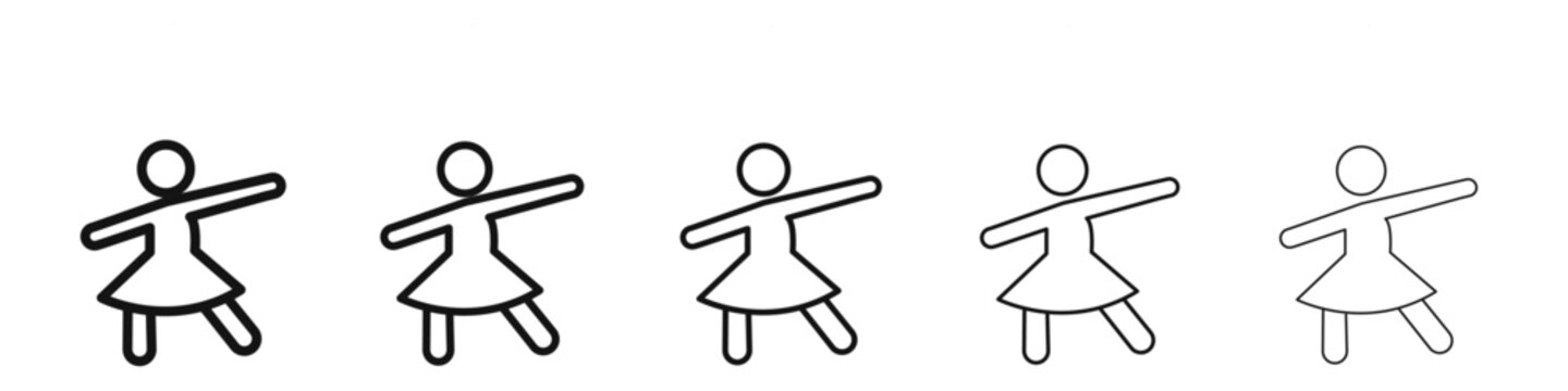 woman dancing icon black and white vector sign