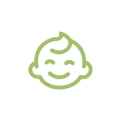 Baby logo design. symbol with line and colorful concept. fun vector illustration Toddler Clothing and Spa
