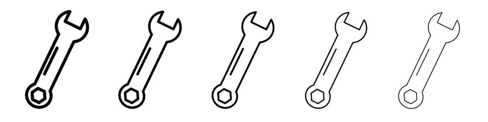Wrench icon black and white vector sign