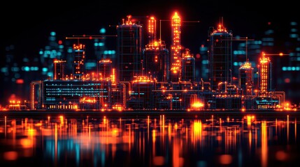 Fototapeta premium A stark graph reveals a surge in global energy prices, triggered by a world energy crisis, causing inflation to skyrocket over the past years, as generative AI analyzes the data 