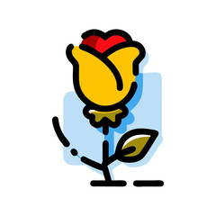 Vibrant Yellow Rose Illustration A Simple Floral Design