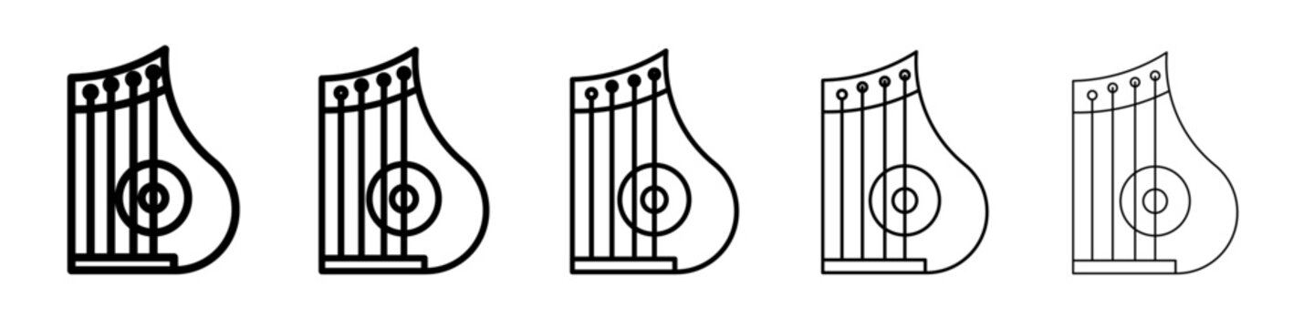zither icon black and white vector sign