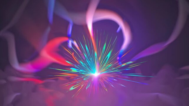 Vibrant waves of color pulse through a dark abstract space, moving in harmony with ambient music. Visual synesthesia and immersive rhythm. Generated by AI.