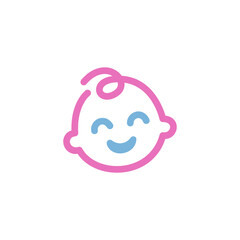 Happy Baby Face logo. for Childcare and Baby Boutique soft pink