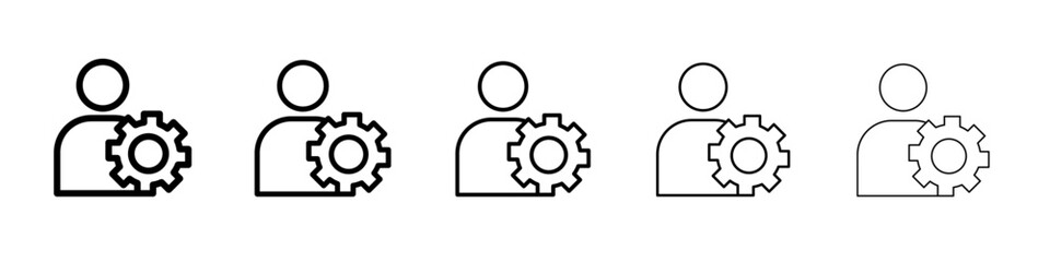 Account settings icon black and white vector sign