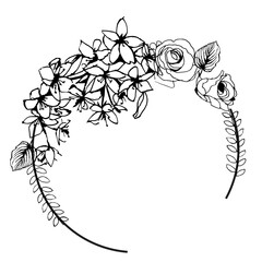 Cornice concentrica con fiori e foglie nere © sommaria