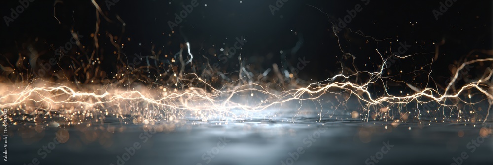 Aufkleber abstract representation of dopamine rush with sparks and lightning creating a dynamic visual effect 