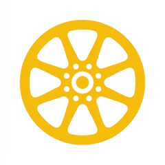 Bright Yellow Circular Graphic Design with Spokes