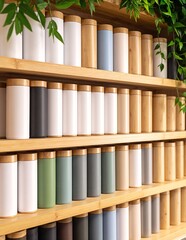 A stunning display of various vases arranged on a wall, showcasing diverse shapes, sizes, and colors, creating an artistic and vibrant focal point.