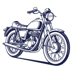 Obraz premium Hand-drawn vector of a retro motorbike perfect for garage, racing, or transportation-related creative design projects