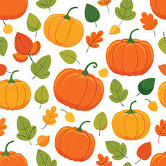 Autumn pumpkins pattern