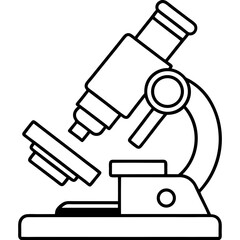 Fototapeta premium Minimal Microscope Line Icons