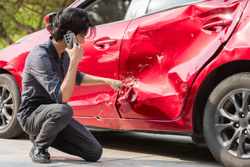 Car accident crash, Car accident protection, Claim collision, Auto emergency. Crashed car claim insurance.