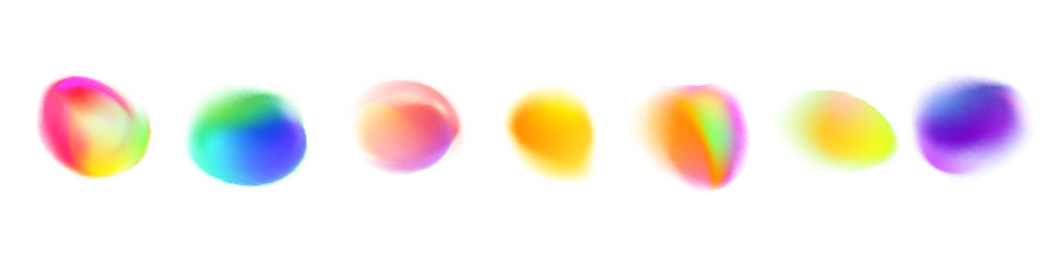 Abstract gradient blur colors, smoothly blue and green. The liquid and fluid shapes in dynamic visual effect. Flat vector illustration isolated on white