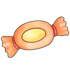 Candy wrapped in orange foil