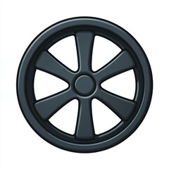 Obraz premium Dark Gray Five Spoke Wheel on White Background
