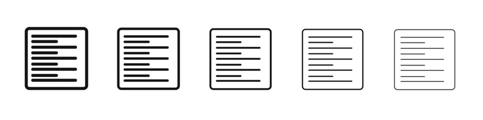 Align left icon vector outline set illustration sign