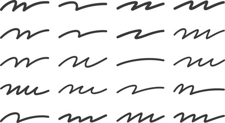 A pattern of simple black wavy lines arranged in a grid on a white background minimalistic design