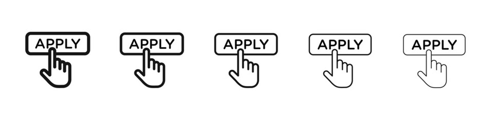 Apply icon vector outline set illustration sign