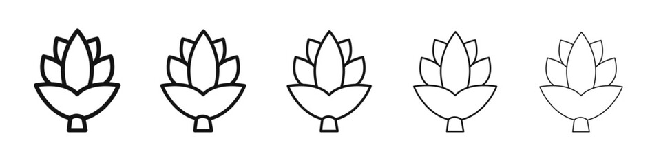 artichoke icon vector outline set illustration sign