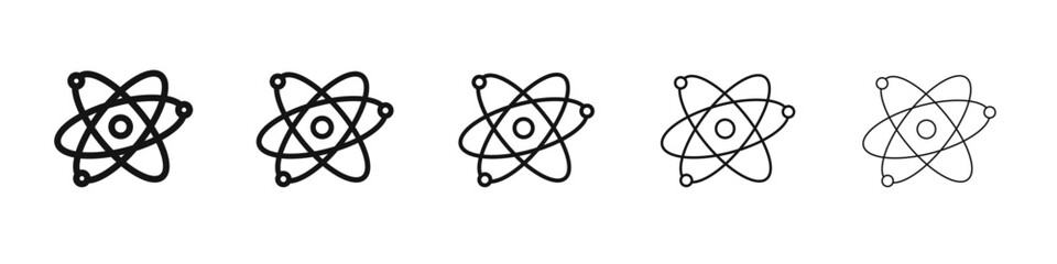 Atom icon vector outline set illustration sign