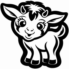 Obraz premium Cute Baby Goat Illustration