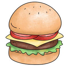Delicious  burger  illustration
