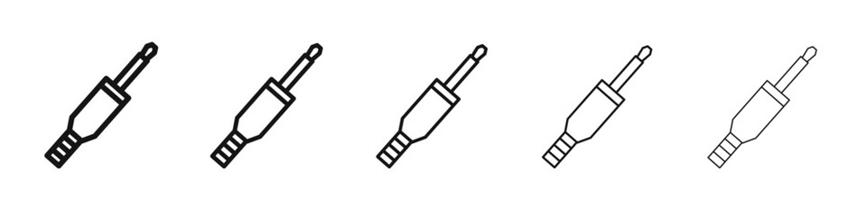 Audio jack icon vector outline set illustration sign