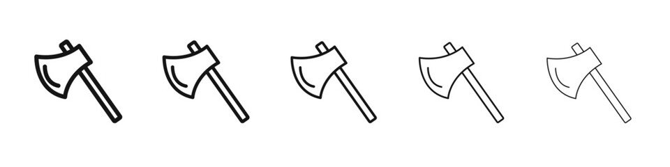 Axe icon vector outline set illustration sign
