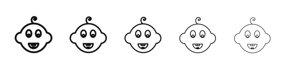 baby dental icon vector outline set illustration sign